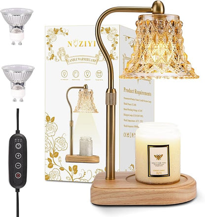 Candle Warmer Lamp with Timer Dimmer, Candle Warmer Light with 2 Bulbs, Birthday Gifts for Women Mom, House Warming Gifts New Home Decor, Wax Melt Warmer for All Scented Jar Candle Sizes