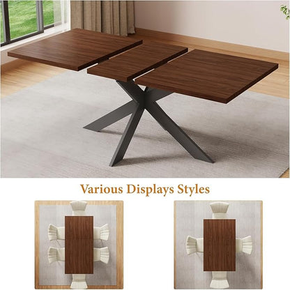 ZckyCine Dining Table Set for 6, Modern 78'' Wood Dining Table and Fabric Dining Chairs Set of 6,Table and Chairs Set of 6,Ideal for Kitchen Dining Room