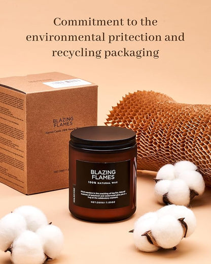 M&SENSE Snow Filled Dream - Jasmine & Pine Scented Natural Soy Wax Cotton Wick Candle for Home Decor, 7.05oz 50 Hours Long Lasting Winter Scent Holiday Gifts for Women Men