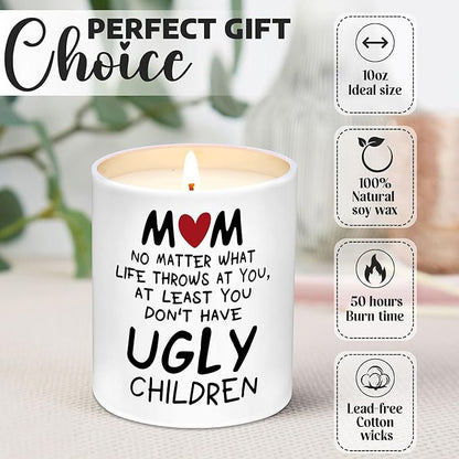 Gifts for Mom from Daughter, Son - Christmas Gifts for Mom, Wife, Women - Moms Birthday Gift Ideas, Cool Birthday Gift for Moms - Funny Christmas Candle, mom Soy Wax Candle