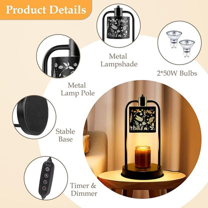 Candle Warmer Lamp Electric with Timer: Wax Melts for Warmer Yankee Candles Large - Dimmable Candle Warmer for Birthday Christmas Gift Bedroom Home Decor