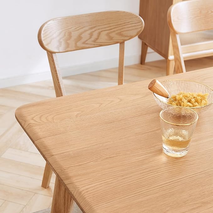 Wood Dining Chair for Kitchen & Dining Room - FAS-Grade North American Oak, Natural Wood Dining Chair with Ergonomic Curved Back,Easy Assembly,Heavy Duty Dining Chairs 400 lb Capacity