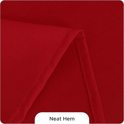 Fitable 8 Pack Round Tablecloths: Stain Resistant Wrinkle Free Circle Table Clothes, Washable Reusable Polyester Table Covers for Wedding Christmas Party Birthday Banquet Reception(Red, 84 Inch)