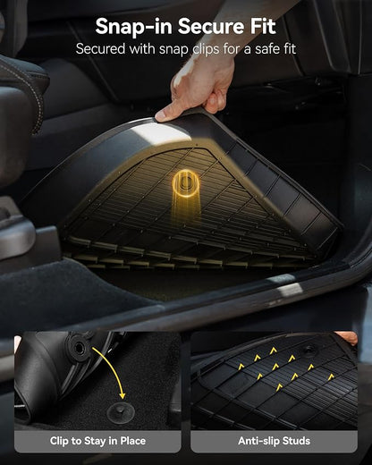 3W Floor Mats Fit for Ford Bronco Sport 2021-2025 2026 All Weather TPE Car Accessories Custom Fit Full Set Ford Bronco Sport Car Mats (Not for Bronco & Rubberized Floor & Outer Banks)