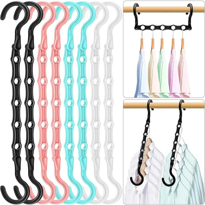 Closet Organizers and Storage, Sturdy Space Saving Hanger for Heavy Clothes, Upgraded Cascading Hangers, Magic Closet Organization Clothes Hangers, College Dorm Room Essentials for Girls, 8 Pack