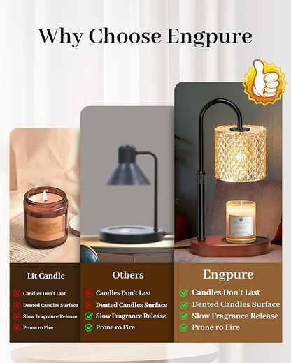 Candle Warmer Lamp with Timer Dimmer Height Adjustable for Women Birthday Gift, Mothers Day Gift, House Warming Gifts New Home Decor, Electric Candle Warmer Gifts for Women
