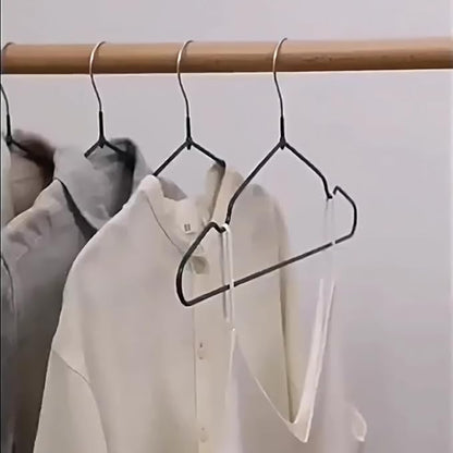 ‌Stainless Steel Heavy Duty Hangers - Non-Slip Rubber Coated, Space Saving Ultra Thin Design for Coats, Pants & Dresses (50 Pack, White)