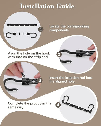 Space Saving Hangers for 96 Clothes, Reinforced Collapsible Hangers with 360° Swivel Hook, Hanger Hooks Space Saver for Closet Organizers and Storage, Dorm Room Essentials, Fully Assembled, Black