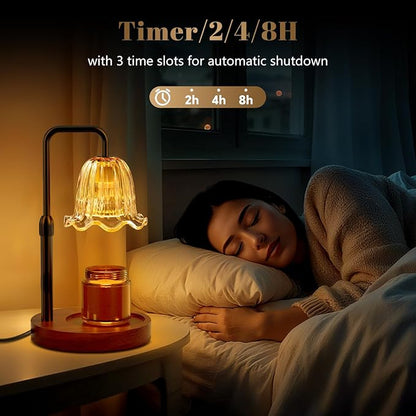 WarmEmbrace Candle Warmer Lamp with Timer Dimmer, Electric Candles Warmer Lamps for New Home Room Decor, Birthday Gifts for Women, Height-Adjustable Wax Melting Warmer Lamp for Jar Scented Candles