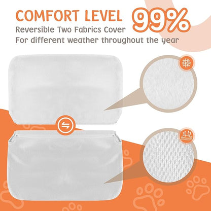 Cat Window Hammock 2-Pack,Foldable Cat Perch with Suction Cups & Metal Frame,Holds up to 40 lbs - Durable & Secure for Cats,Features 2-Sided Cushion & Easy Storage for Sunny Lounging(White)