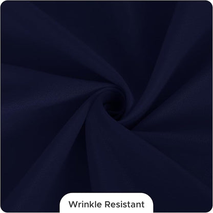 Fitable 8 Pack Round Tablecloths: Stain Resistant Wrinkle Free Circle Table Clothes, Washable Reusable Polyester Table Covers for Wedding Party Birthday Banquet Reception(Navy, 120 Inch)