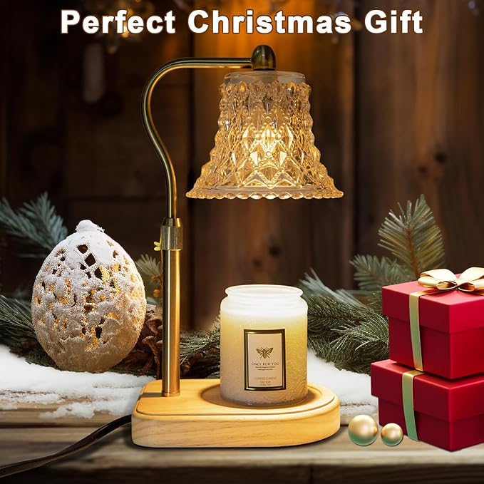 Candle Warmer Lamp with Timer Dimmer, Candle Warmer Light with 2 Bulbs, Birthday Gifts for Women Mom, House Warming Gifts New Home Decor, Wax Melt Warmer for All Scented Jar Candle Sizes