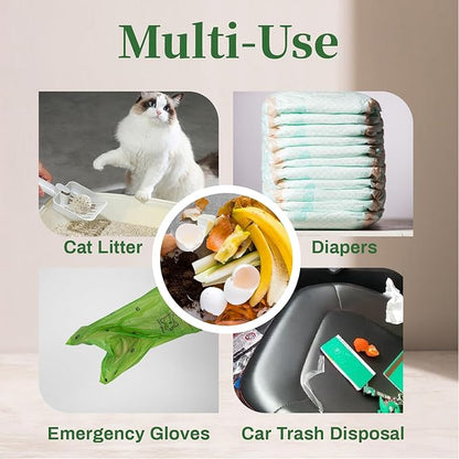 420 Counts Dog Poop Bags Rolls with Dispenser & Leash Clip, Scented Poop Bags for Dogs Waste, Extra Thick & Leak Proof for Poop Doggie Puppy Pet Waste, 9" x 13", Green