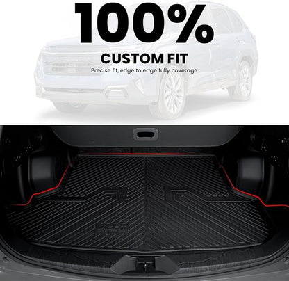 LASFIT Cargo Tray Mat & Backrest Mat for Subaru Forester 2025-2026 (Not Fit Hybrid & Wilderness), All Weather TPE Custom Fit Easy Clean Trunk Mat for Forester 2025 2026 Car Cagro Liners,Black