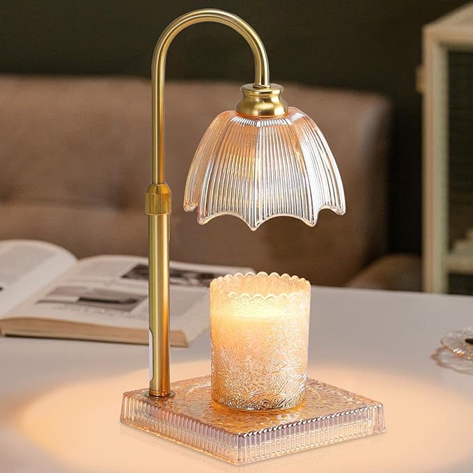 Candle Warmer Lamp with Timer - Electric Wax Melt Warmer with Adjustable Height and Dimmer for Scented Candle Wax, Homer Décor and House Warming Birthday Gifts for Women Mom