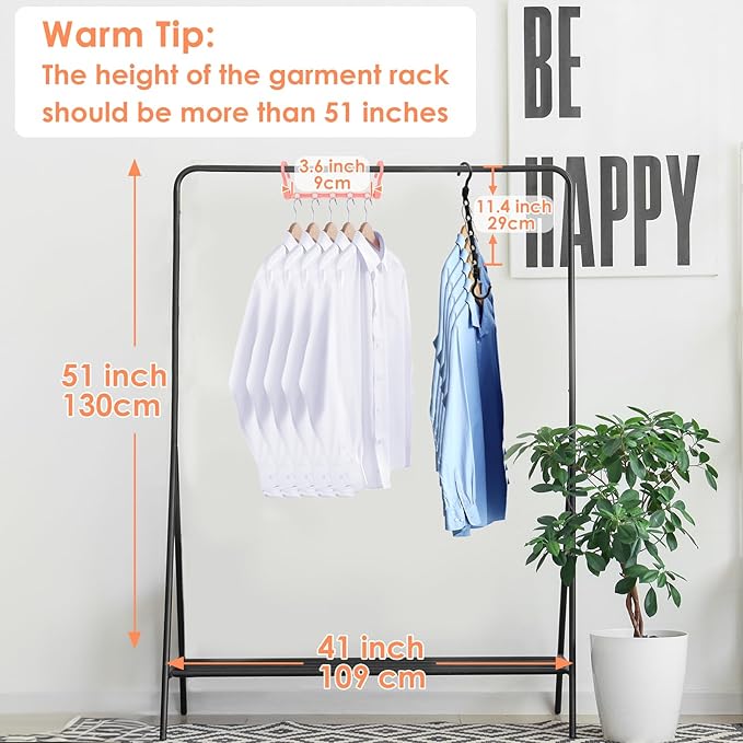 Closet Organizers and Storage, Magic Space Saving Hangers, College Dorm Room Essentials for Girls, Sturdy Cascading Hanger with 5 Holes for Heavy Clothes, Bedroom Home Organization Essentials, 12 Pack