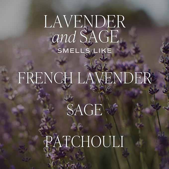Sweet Water Decor Lavender and Sage Candle - Soy Candle for Home - Lavender, Sage, Patchouli Spa - 11oz White Jar with Wood Lid, 50+ Hour Burn Time, Made in The USA