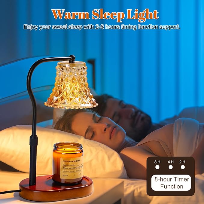 Candle Warmer Lamp with Candle Melter, Electric Candle Lamp Warmer, with Timer & Dimmer Height Adjustable Scented Candles, Mother's Day Christmas Gift for Mom, Candle Warmer Lamp Bulbs for Home Deco