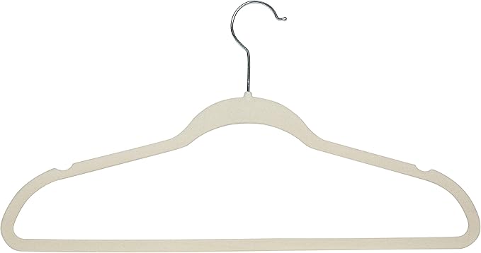 Simplify 10 Super Slim Velvet Huggable Hangers in Ivory