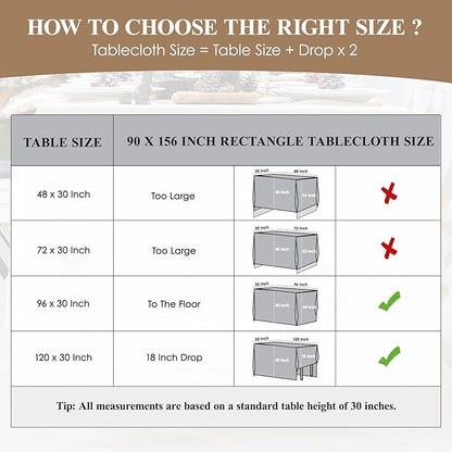 Rectangular Tablecloth 90x156 Inch 10 Pack Black Table Cloths for 8ft Stain Resistant Decorative Washable Polyester Rectangle Tablecloths for Dining Table Banquets Buffet Parties and Wedding
