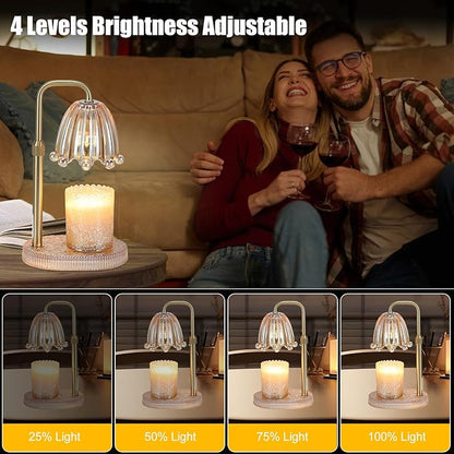 Candle Warmer Lamp with Timer - Electric Wax Melt Warmer with Adjustable Height and Dimmer for Scented Candle Wax, Home Fragrance Décor and House Warming Birthday Gifts for Women Mom