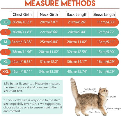 Sticky Cat Clothes Stretchy, Sphynx Hairless Sweater & Pajamas for Cats only, Soft Cat Onesie for Cats After Surgery Female Male & Hair Loss Prevention, Orange S