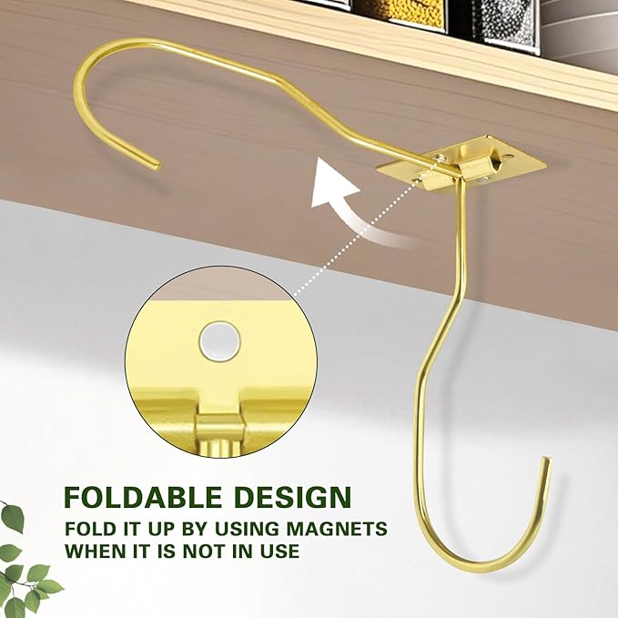 Banana Hanger Hook – Space Saving Banana Holder Hanger to Keep Bananas Fresh, Self Adhesive and Screw Banana Hook 3Pack Gold
