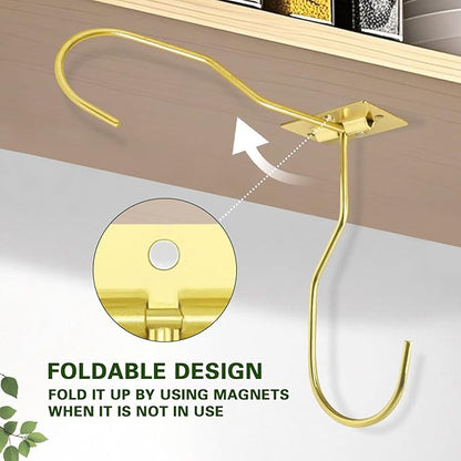 Banana Hanger Hook – Space Saving Banana Holder Hanger to Keep Bananas Fresh, Self Adhesive and Screw Banana Hook 2Pack Gold