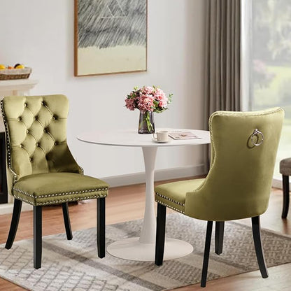 SoarFlash Kitchen Table and Chairs for 2, 31.5" Dining Table Set for 2 with Velvet Upholstered Chairs, 3 Piece Round Kitchen Dining Room Table Set for Small Space, Apartment