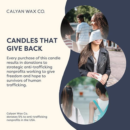 Calyan Wax Co. Smoke & Leather Scented Candle - 75 Hour Burn - Luxury Non Toxic Soy Wax Candles - Long Lasting Black Tumbler Jar Candle for Home - 10.2oz