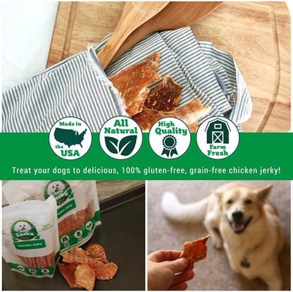 Lucky Premium Treats Chicken Jerky Bits and Strips All Natural, Dehydrated Chicken Breast (7 oz)