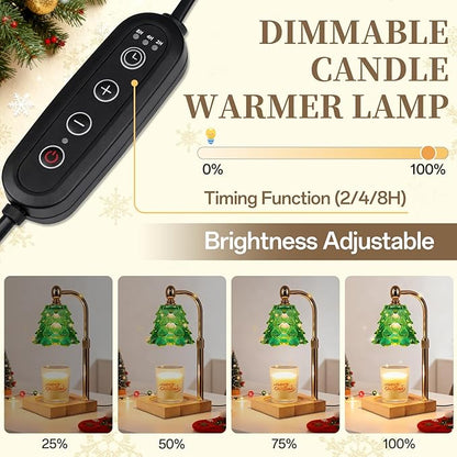Candle Warmer Lamp with Timer Dimmer Adjustable Height, Candle Warmer with 2 Bulbs for Jar Candles, Home Decor, Birthday Gifts for Women