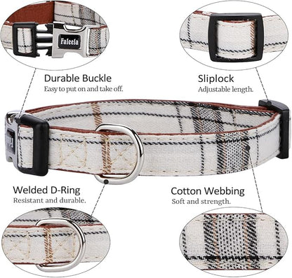 Faleela Soft &Comfy Bowtie Dog Collar,Detachable and Adjustable Bow Tie Collar,for Small Medium Large Pet (M, Beige)