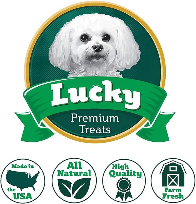 Lucky Premium Treats Lucky Shorty Slims - Carrot and Chicken Jerky Dog Treats, Crunchy Dog Chew Sticks with Real Chicken and Carrot for Small to Large Dogs (7 Count)