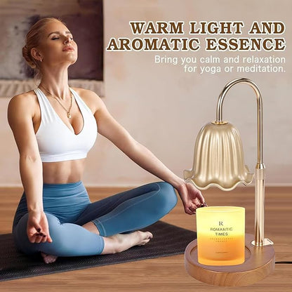 2Pack Electric Timer Candle Warmer Light,with Bracket Dimmable Candles Wax Glass Warmers Lamps for Jar Candles Burner No Flame Scented Melting Warming Lantern Adjustable Height(50W*4PCS)