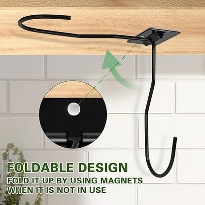 Banana Hanger Hook – Space Saving Banana Holder Hanger to Keep Bananas Fresh, Self Adhesive and Screw Banana Hook 1Pack Black