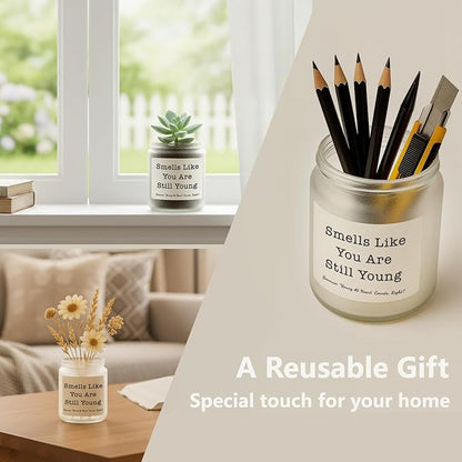 Gifts for Women, Birthday Gifts for Women, Unique Friendship Christmas Gift for Mom, Womens, Best Friend, Her, Sister, Bestie, Funny Lavender Scented Candles with Replaceable Stickers Gift Ideas