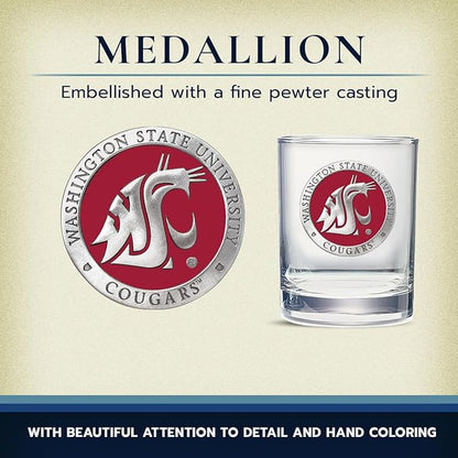 Heritage Pewter Washington State Double Old Fashion | Double Rocks Glass 14 OZ for Liquor | Expertly Crafted Pewter Glass
