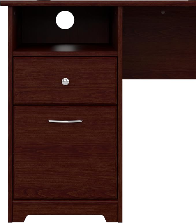 Bush Furniture Cabot 60W Computer Desk with Drawers in Harvest Cherry, Workstation and File Storage, Desktop with Organization Solutions for Home Office