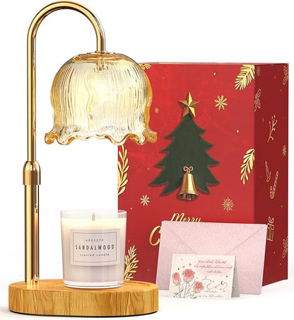 Candle Warmer Lamp with Timer Gifts for Mom, Adjustable Height Vintage Wax Warmer Lamp for Scented Candles Modern Farmhouse Decor, House Warming Gifts New Home Essentials