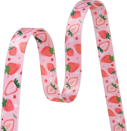 MarukoPet Dog Collar and Leash Set, Adjustable for Small Medium Large Dogs Puppy, Cute Design with Bohemia Floral Tribal Geometric Patterns Boys Girls Dog Collar(Strawberry Set,L)