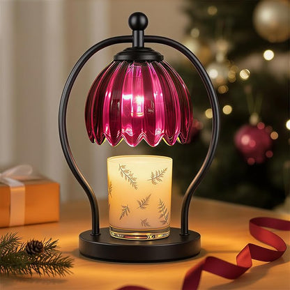 COTTHOS Candle Warmer Lamp, Dimmable Candle Warmer with Timer, Vintage Candles Wax Warmers for Jar Candles Christmas Birthday Gifts for Women Mom, Home Decor for Bedroom Living Room, Purple Black