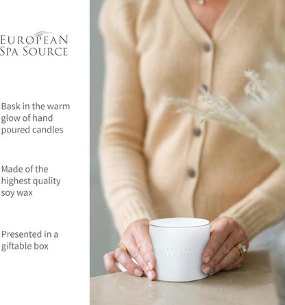 European Spa Source French Lavender Luxury Candle for Aromatherapy, Soy Wax Candle, Hand Poured, at Home Spa Experience Promoting Relaxation, 45 Hours of Burn Time