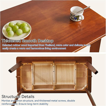 Wood Writing Desk with Drawer and Hanging Rod, Small Computer Desk Table, Work Table, Study Desk, Small Wooden Dining Table Brown YD-WD01H