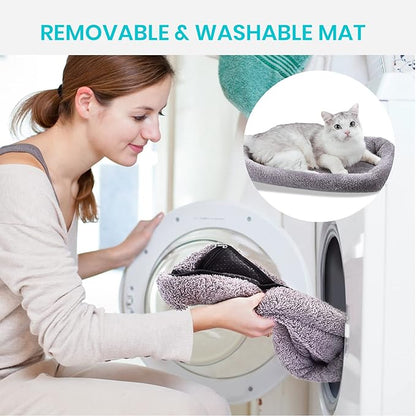 Morpilot Portable Cat Carrier - Soft Sided Cat Carrier for Medium Cats and Puppy up to 15lbs, Pet Carrier with Locking Safety Zippers, Foldable Bowl, Airline Approved Travel Dog Carrier - Light Gray
