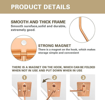 Banana Hanger Hook – Space Saving Banana Holder Hanger to Keep Bananas Fresh, Self Adhesive and Screw Banana Hook 2Pack Rose Gold