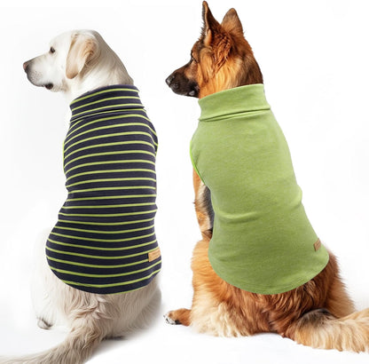 KYEESE 2Pack Dog Sweater Stretchy Large Pets Sweater Turtleneck Dogs Clothes Warm Pet Coats Soft Dog Sweaters for Medium Dogs Boy Pullover Pet Sweatshirt