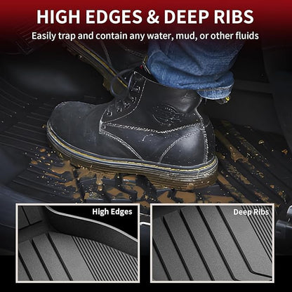 LASFIT Floor Mats&Trunk Mat Fit for BMW X5 2019-2024 2025 2026 40i/45e/50e/50i/M/M50i/M60i, All Weather TPE Custom Fit 1st&2nd Row Full Set Car Mats & Cargo Liner(Only for 5 Passengers), Black