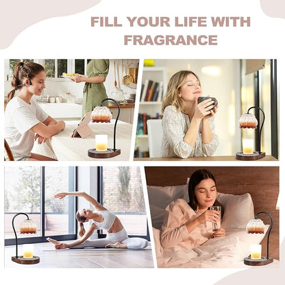 Candle Warmer Lamp with Timer, Electric Dimmable Candle Warmer Melter, Small & Large Jar Fragrance Candle Holders for Home Decoration Gift for Women, Coffee