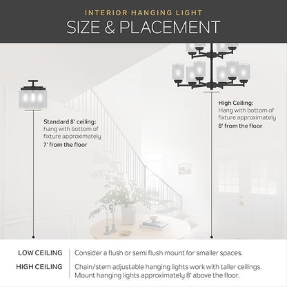 Kichler Avery 1-Light Bell Mini Pendant in Brushed Nickel, Clear Seeded Glass, (8.5" H x 8" DIA), 43850NI